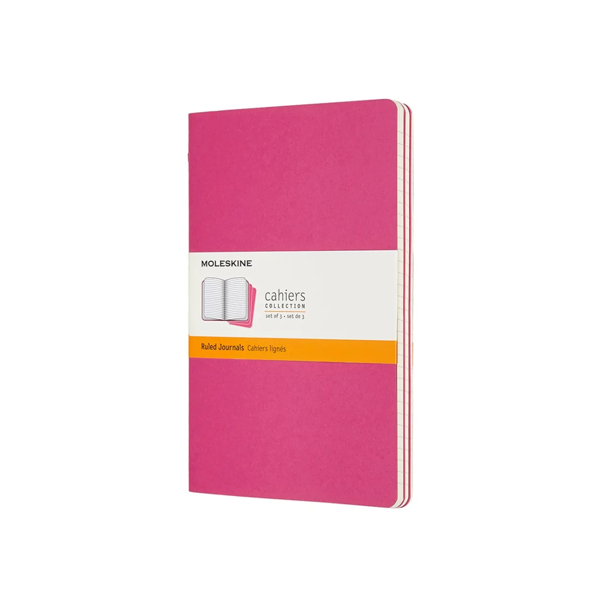 Cahier Large Notebook Set Ruled Kinetic Pink