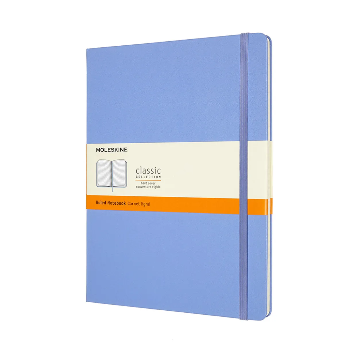 Classic Extra Large Hard Cover Notebook Ruled Hydrangea Blue