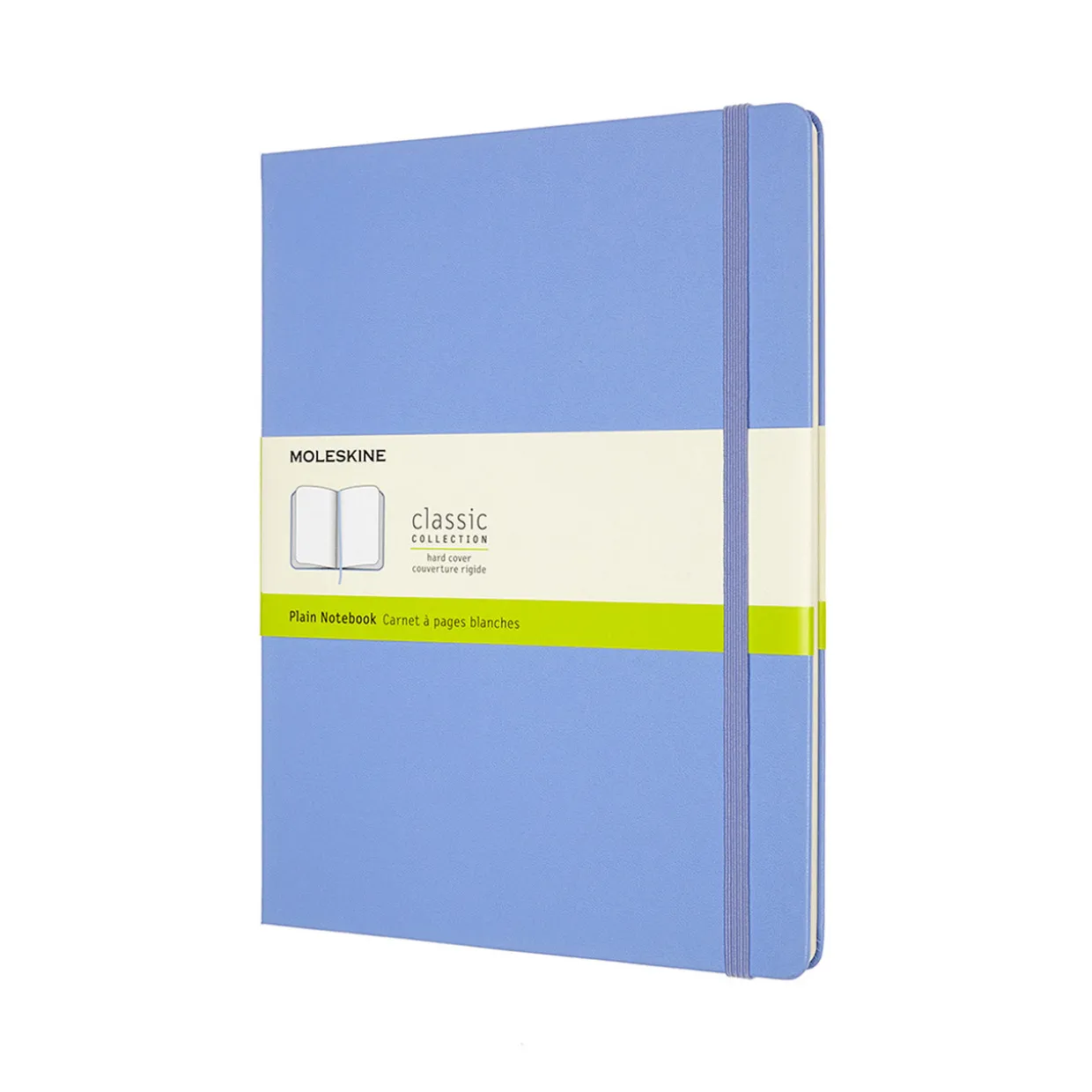 Classic Extra Large Hard Cover Notebook Plain Hydrangea Blue