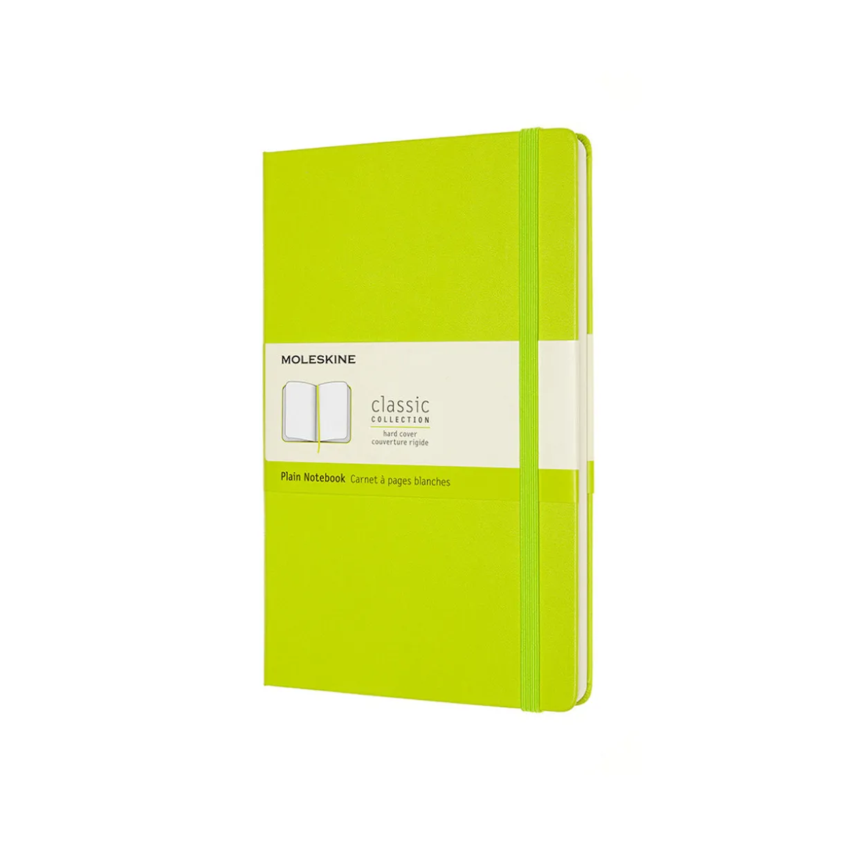 Classic Large Hard Cover Notebook Plain Lemon Green