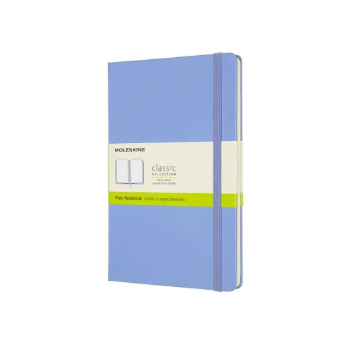 Classic Large Hard Cover Notebook Plain Hydrangea Blue