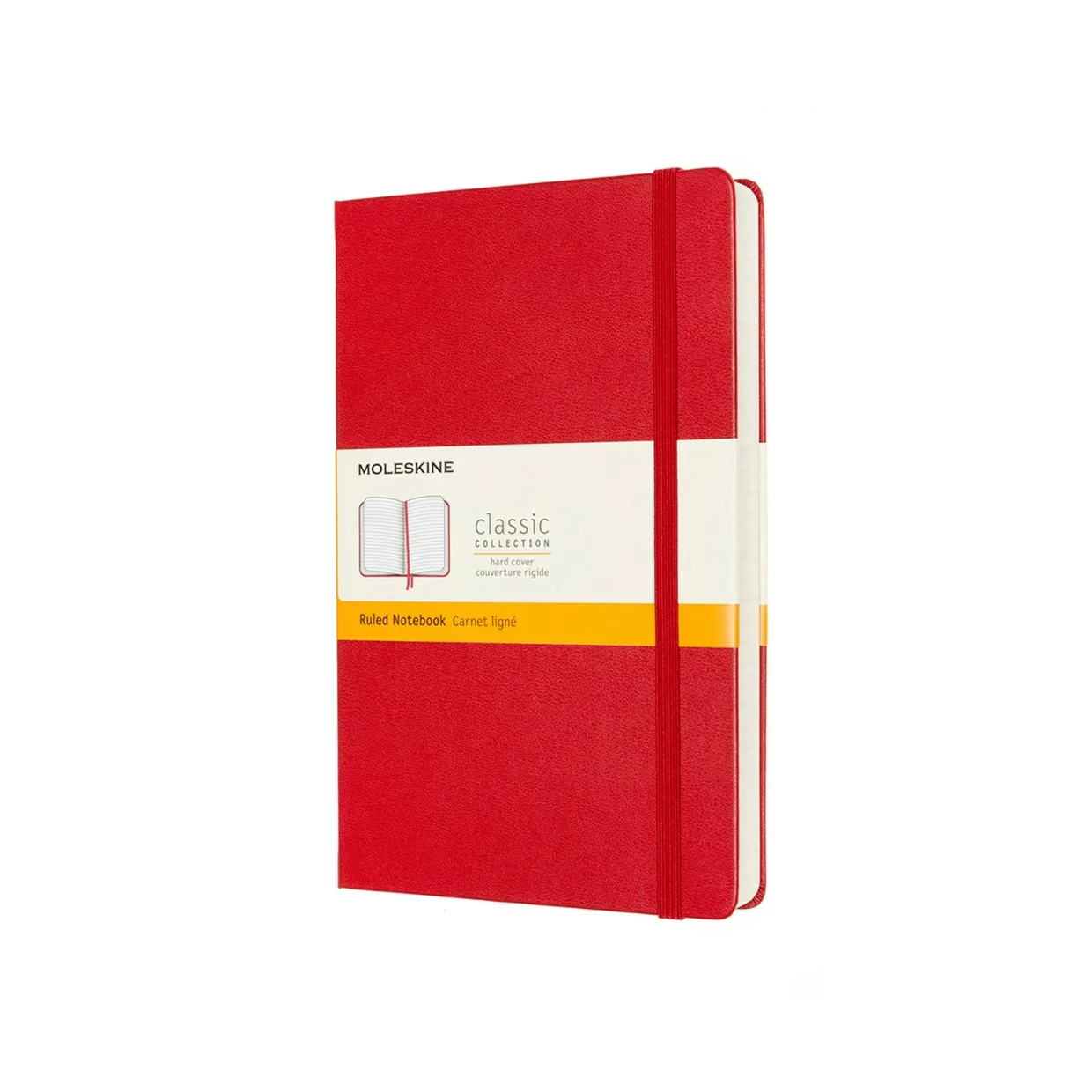 Classic Large Hard Cover Expanded Notebook Ruled Scarlet Red