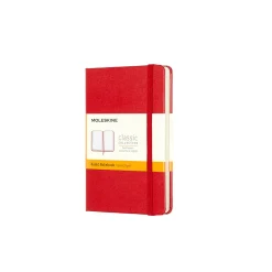Classic Pocket Hard Cover Notebook Ruled Scarlet Red