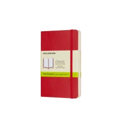 Classic Pocket Soft Cover Notebook Plain Scarlet Red