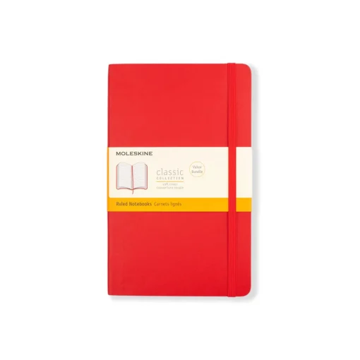 Classic Soft Cover Notebook Bundle Large Scarlet Red
