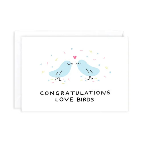 Congrats Love Birds Greeting Card