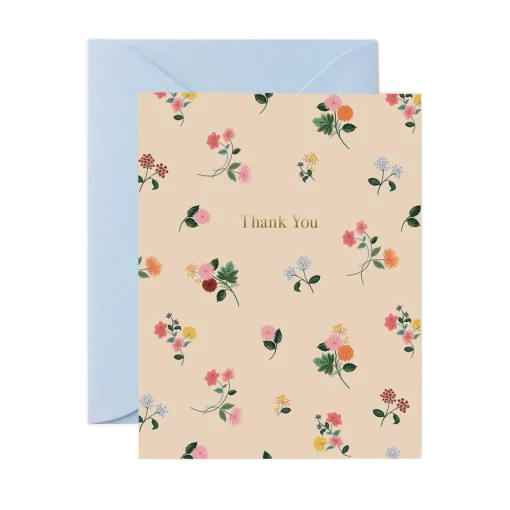 Ditsy Dahlia Thank You Greeting Card