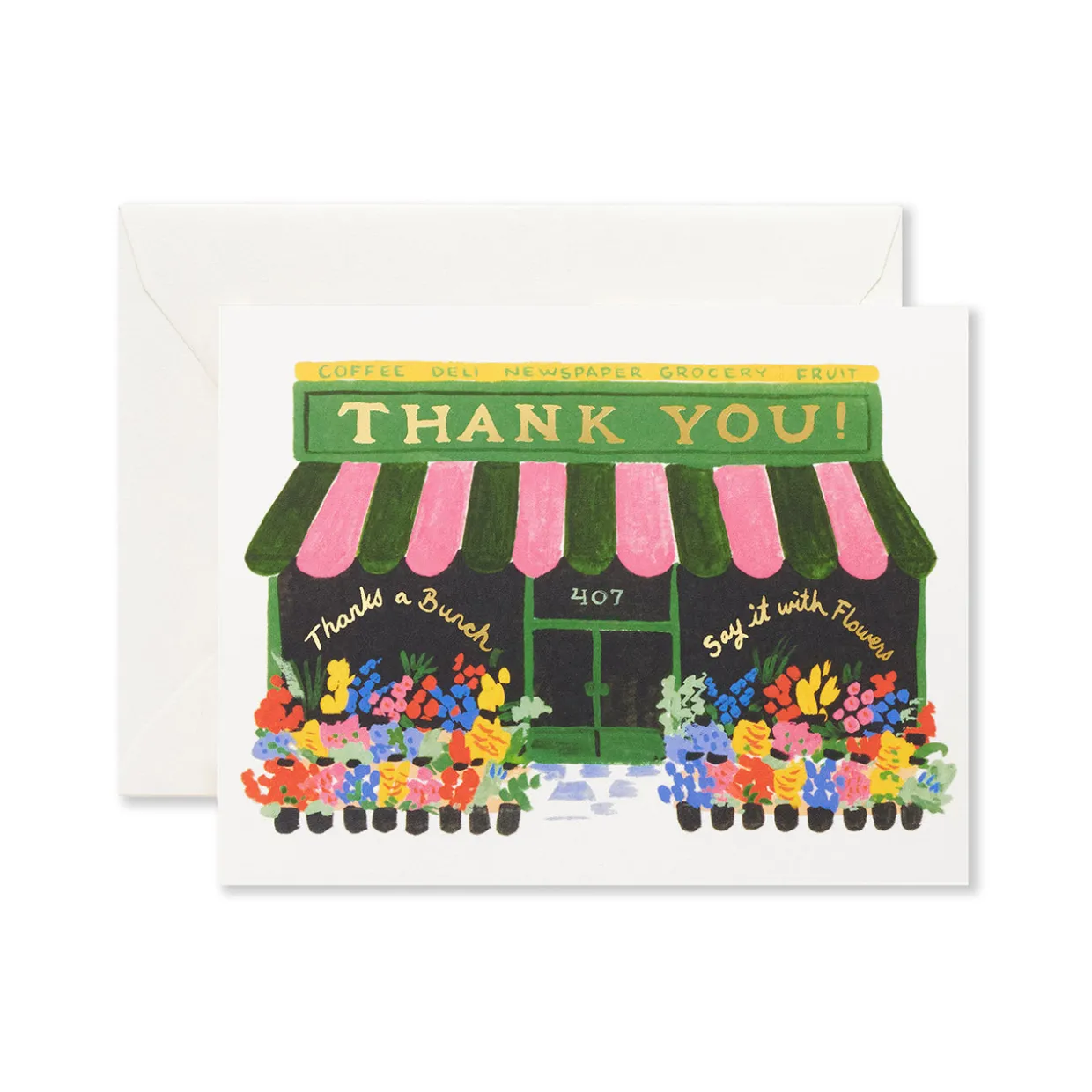 Flower Shop Thank You Greeting Card