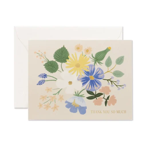 Garden Party Blue Thank You Greeting Card