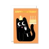 Happy Birthday Cat & Cake Greeting Card