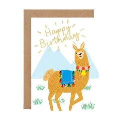 Happy Birthday Llama Greeting Card