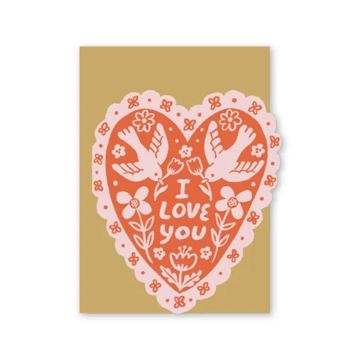 Love Birds Heart Greeting Card