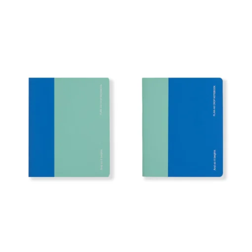 Soft Touch Notebooks Set of 2 Plain A6 Cropped Blue and Mint