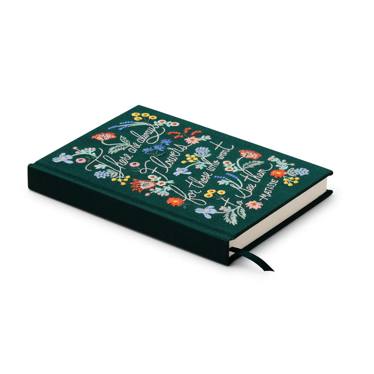 There Are Always Flowers Embroidered Fabric Journal
